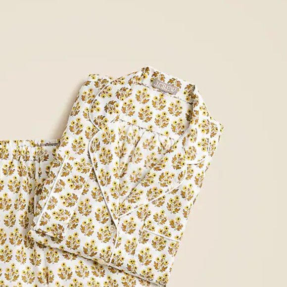 J. Crew Women's Linen-cotton blend pajama top in floral XS Multicolor - Picture 1 of 6
